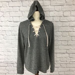 Maurice’s black and white striped hoodie, M